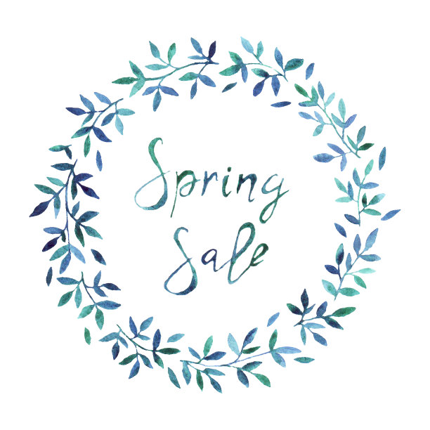 春天的促销横幅，海报模板与春天的花朵。图片下载