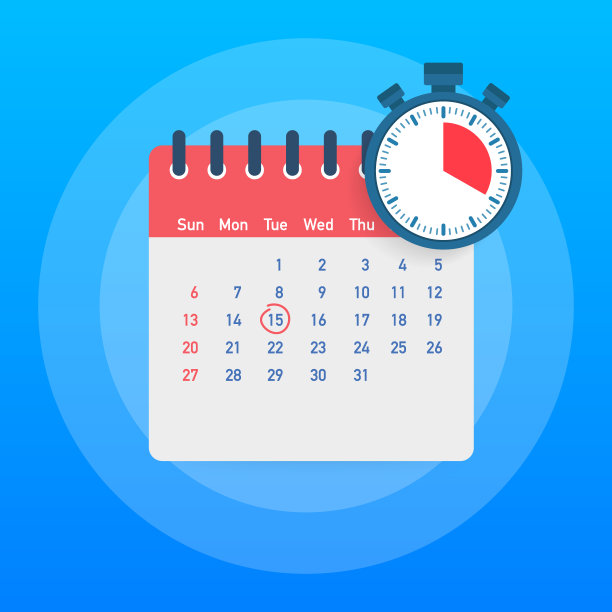 日历和时钟。计划的概念。现代平面设计图形元素。矢量插图。图片下载