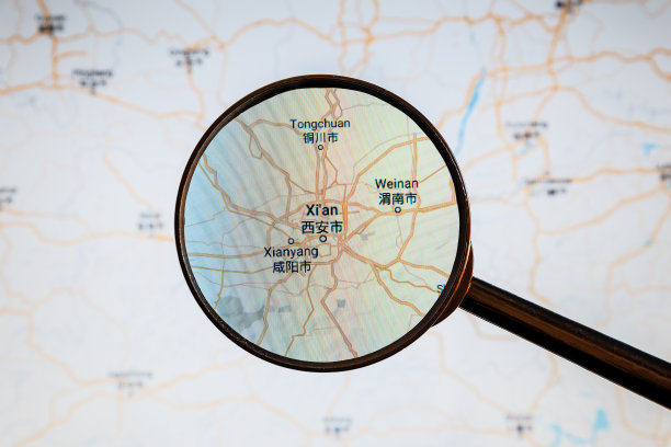 中国西安。政治地图。图片下载