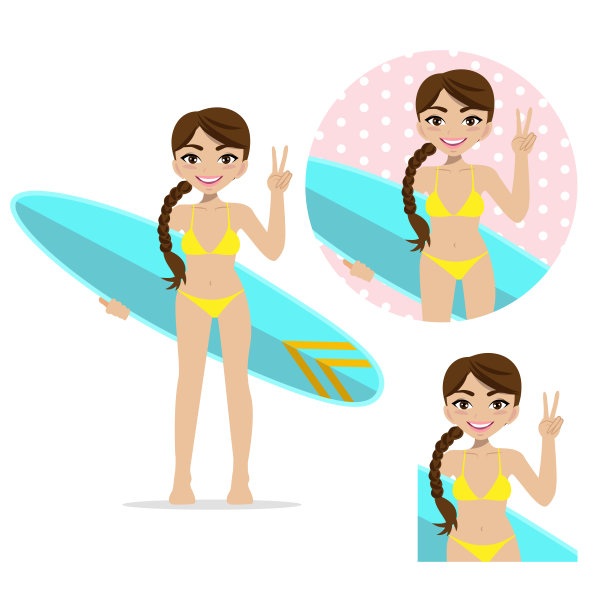 夏季假期。以卡通人物、人物和活动为设计载体图片下载