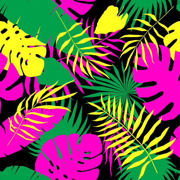 热带叶无缝格局。图片下载