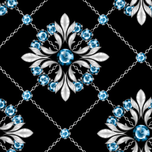 珠宝的背景。无缝图案与圆形宝石图片下载