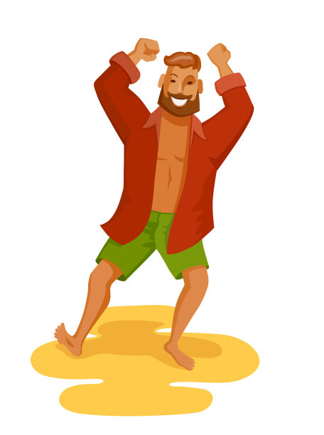 在海滩派对上跳舞的男人图片下载