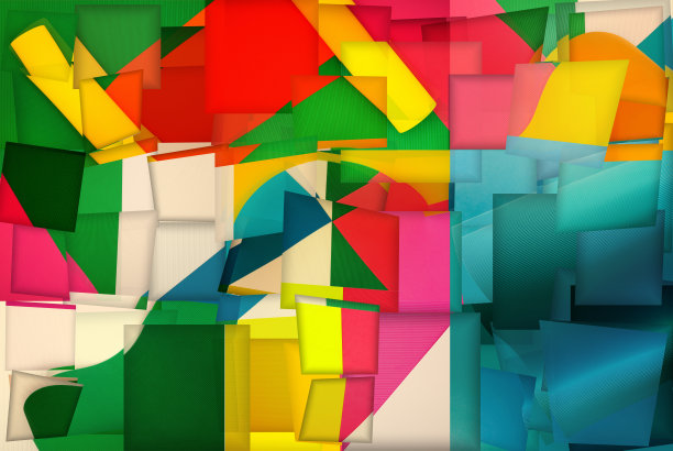 抽象拼贴的背景瓦楞彩色纸板图片下载