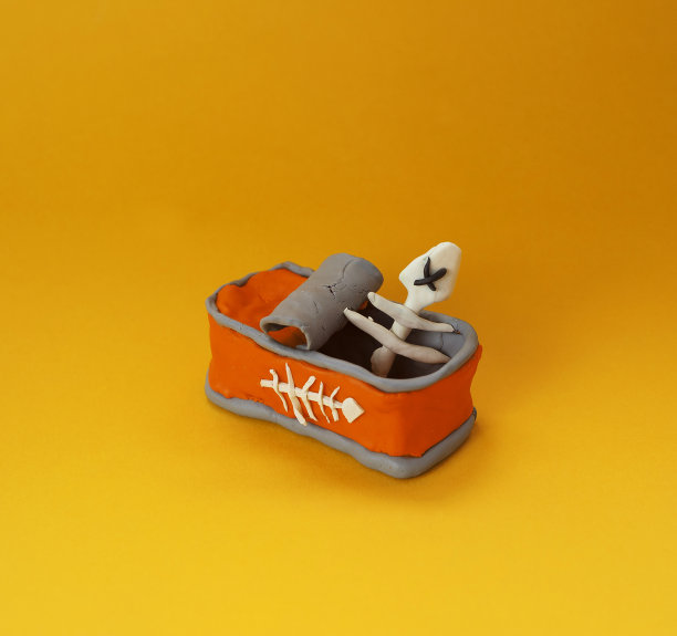 用橡皮泥手工开铝罐。创新生态与环境污染理念。极简主义。图片下载