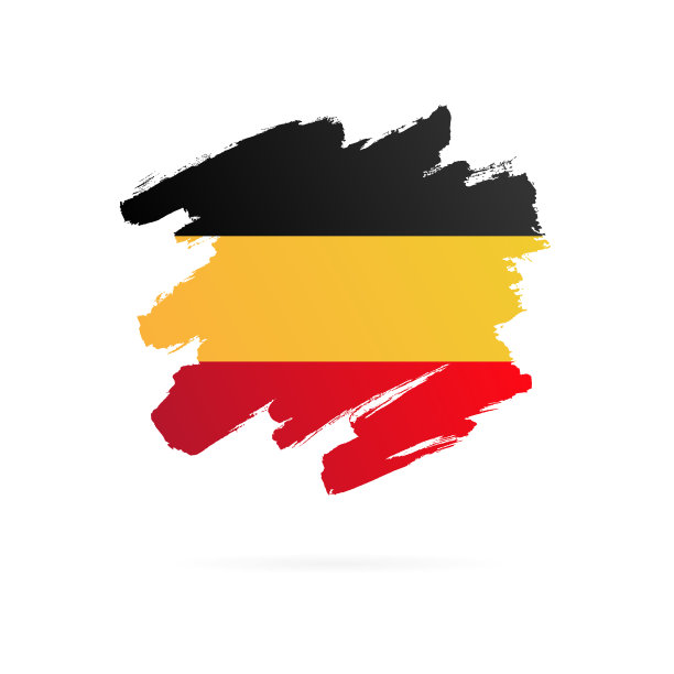 德国国旗。矢量插图上的白色背景。图片下载