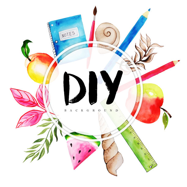 创意水彩DIY框架背景图片下载