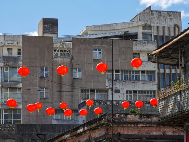 中国城的彩灯图片下载