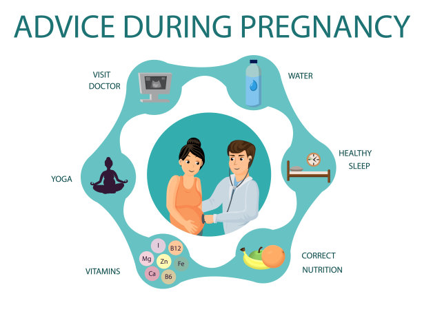 建议在怀孕期间。矢量图像。图片下载