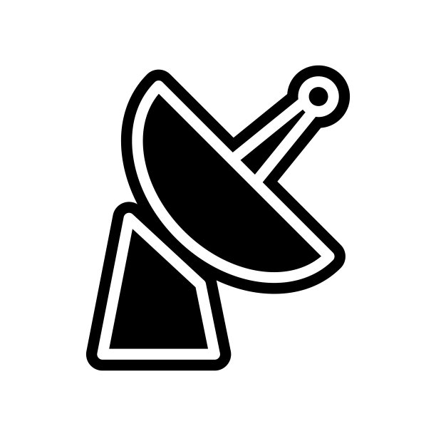 卫星天线图标：科学概念的移动和Web应用程序元素，网站设计和应用程序开发的标志，扁平图标图片下载