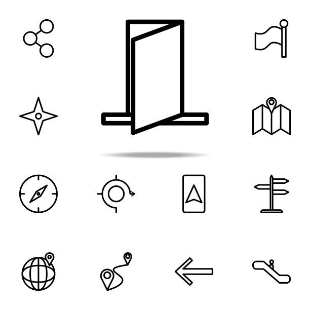 打开门图标。导航图标通用设置为网络和移动图片下载