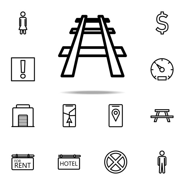 铁路图标。导航图标通用设置为网络和移动图片下载