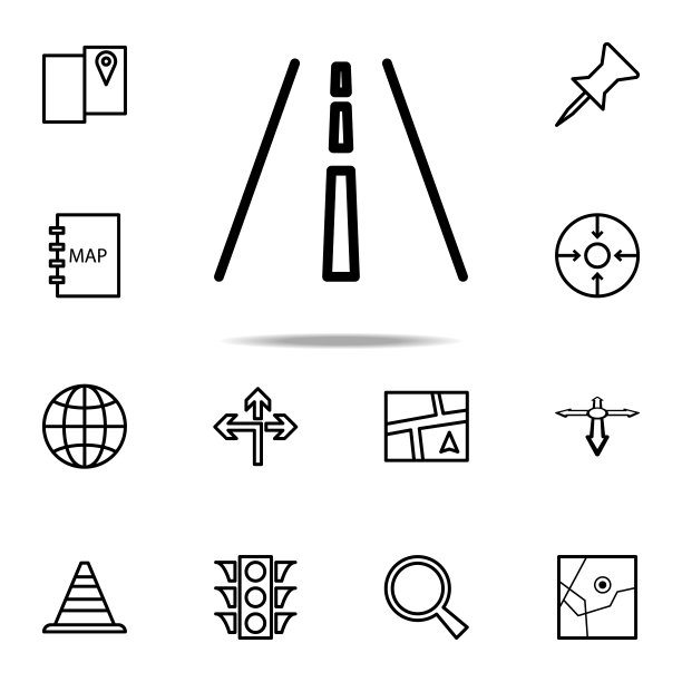 高速公路图标，适用于网页和移动设备的通用导航图标集图片下载