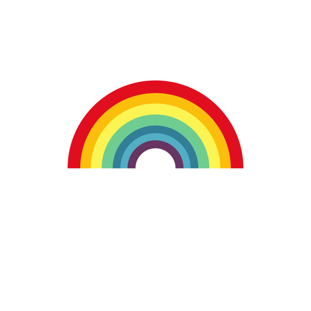 彩虹图标平坦。矢量图片下载
