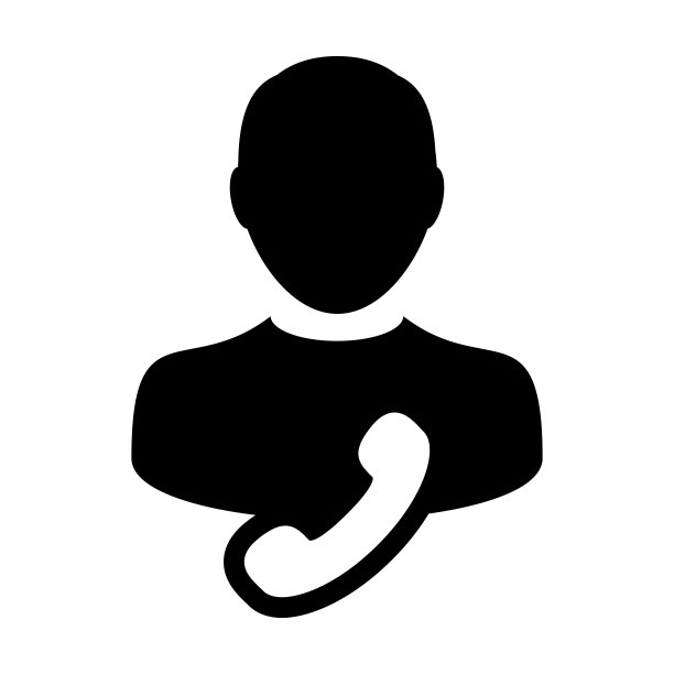 帮助线图标矢量男性用户个人资料头像与电话符号业务联系和通信在平面彩色象形文字图片下载
