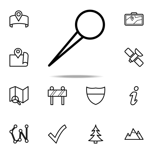 针销图标。导航图标通用设置为网络和移动图片下载