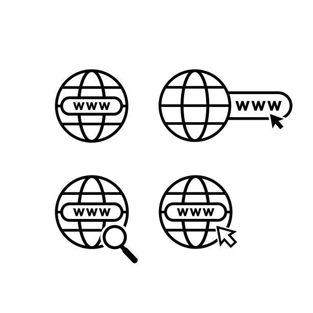 Web图标矢量图Web互联网地球扁平图标图片下载