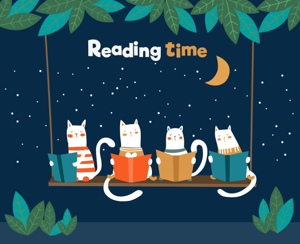 有趣的猫在秋千上看书图片下载