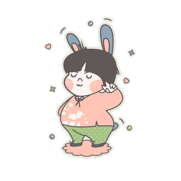可爱的小兔子男孩-向量图片下载