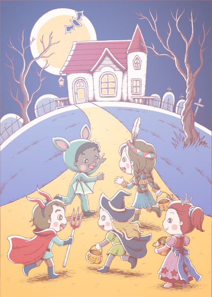 可爱的孩子喜欢不给糖就捣蛋图片下载