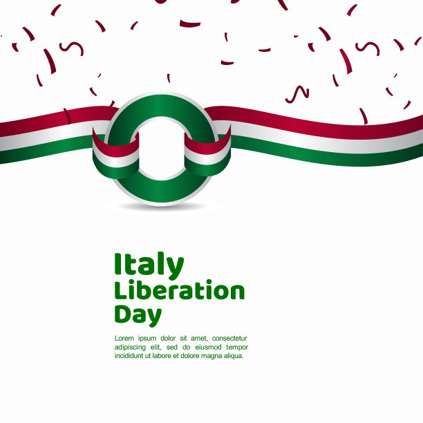意大利解放日矢量模板设计插图图片下载