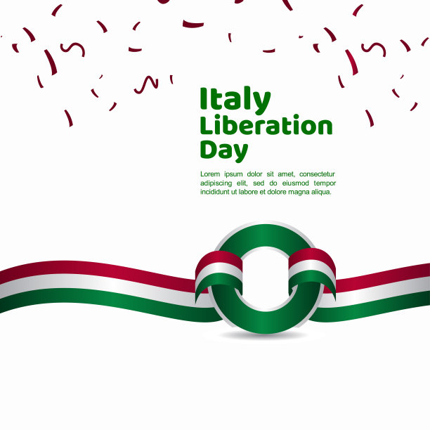 意大利解放日矢量模板设计插图图片下载