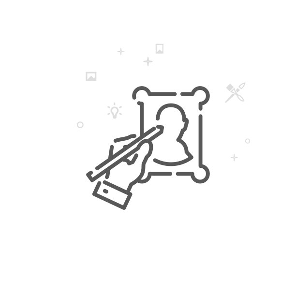 手绘肖像矢量线图标，符号，象形图，符号。光抽象几何背景。可编辑的中风图片下载