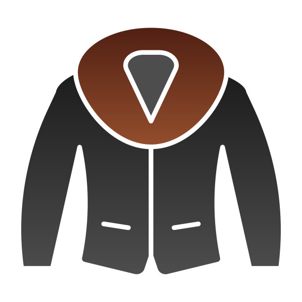 夹克与毛皮扁平图标。冬季服装的颜色图标在流行的平底风格。户外渐变风格设计，专为网页和应用设计。Eps 10。图片下载