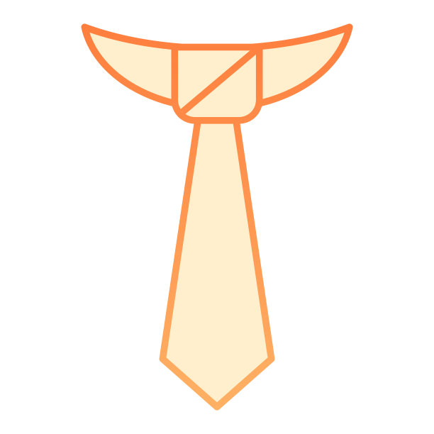 领带平图标。领带橙色图标在流行的平面风格。正装渐变风格设计，专为网页和应用设计。Eps 10。图片下载