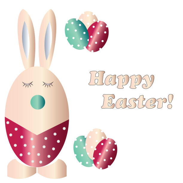 有复活节兔子和彩蛋的快乐复活节卡片图片下载