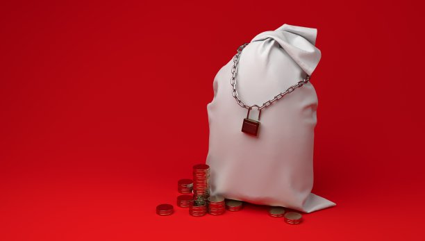 3d渲染袋孤立的背景图片下载