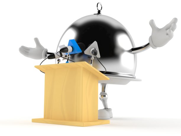 银色餐饮圆顶人物给出了一个演示图片下载