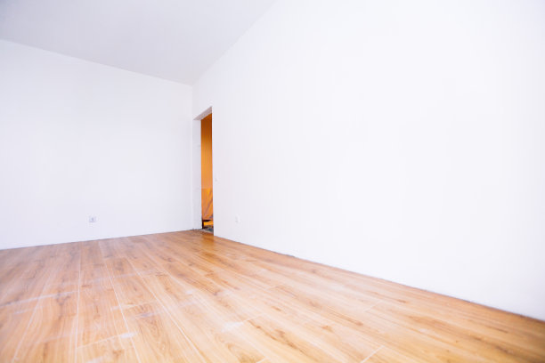 白色空的斯堪的纳维亚房间室内木地板和墙壁的照片。图片下载