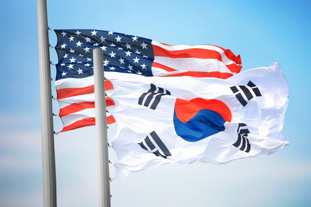 韩国和美国的国旗图片下载