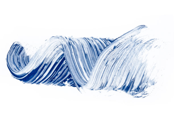 蓝色睫毛膏质地的睫毛孤立在白色的背景。图片下载