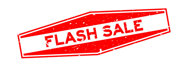 垃圾红色闪光销售字六角形橡胶印章上的白色背景图片下载