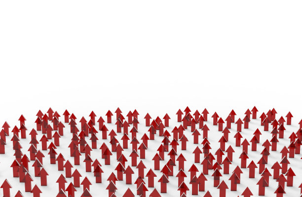 红色箭头。成长商业背景概念。3 d渲染。图片下载