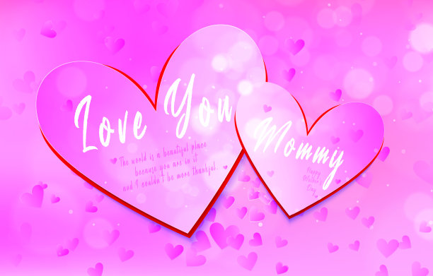 感恩节贺卡，快乐母亲节版面设计用爱心造型。矢量插图。设计海报，横幅，菜单，传单，邀请，广告，名片，促销，销售布局模板。图片下载