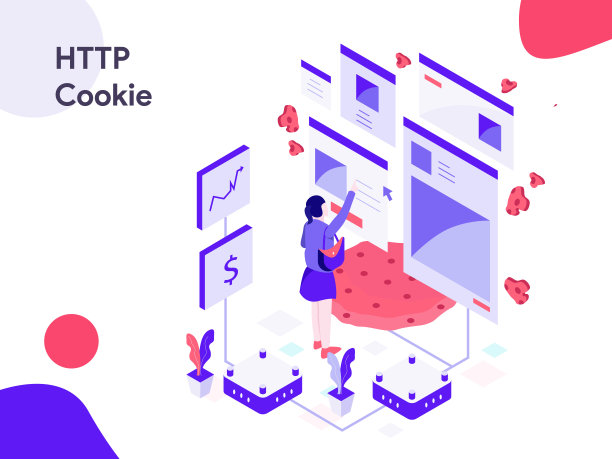 HTTP Cookie等距图。现代平面设计风格的网站和移动网站。矢量图图片下载