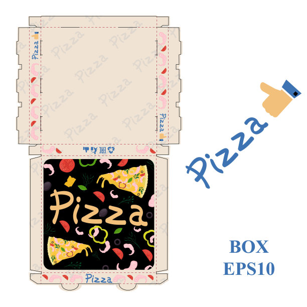 准备打印6_pizza食品包装盒布局设计图片下载
