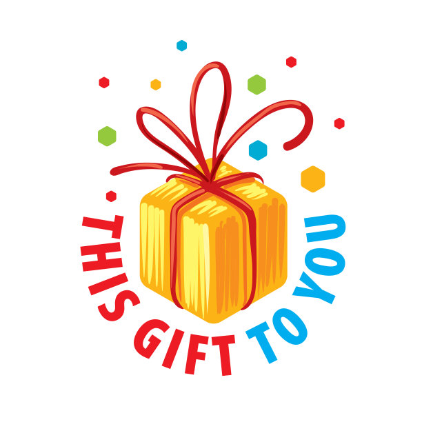 盒子形式的彩绘礼物。矢量图图片下载