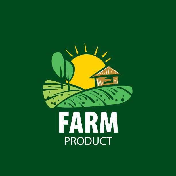 标志与形象的田地为农场。矢量图图片下载