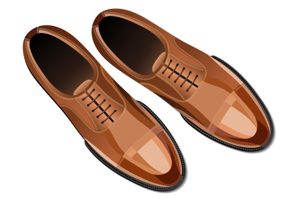 现代时尚经典棕色男士鞋俯视图图片下载