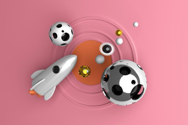 火箭在太空飞行的三维插图概念图像图片下载