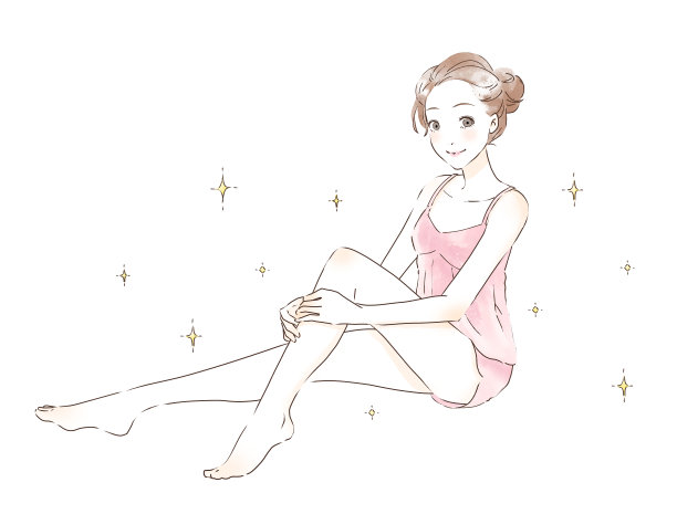 一个女人按摩的插图。图片下载