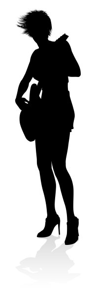 吉他手剪影图片下载