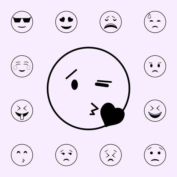 飞吻表情符号图标图片下载