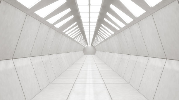 3 d渲染室内。未来的走廊。室内概念设计图片下载