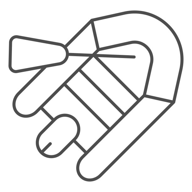 充气船细线图标。小艇和桨插图孤立在白色。橡胶容器轮廓式设计，适用于网页和应用程序。Eps 10。图片下载