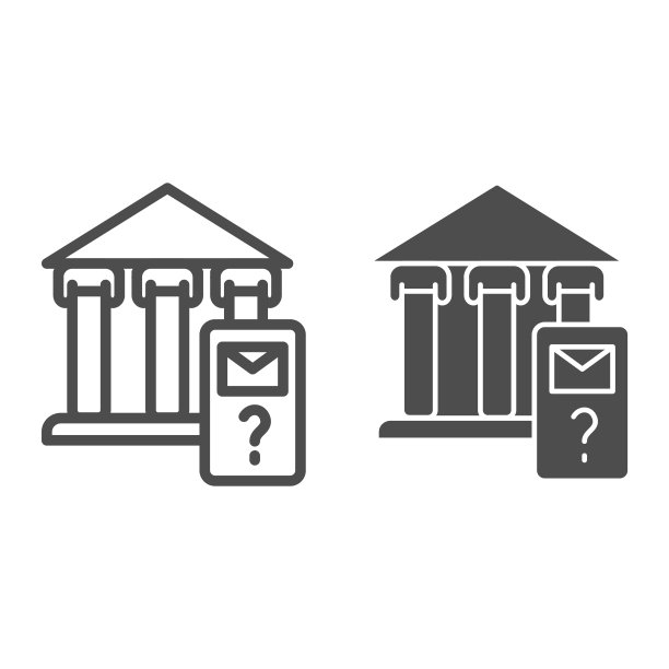 银行网络钓鱼线性图标。银行建筑和钩子矢量图，为网络和应用程序设计图片下载